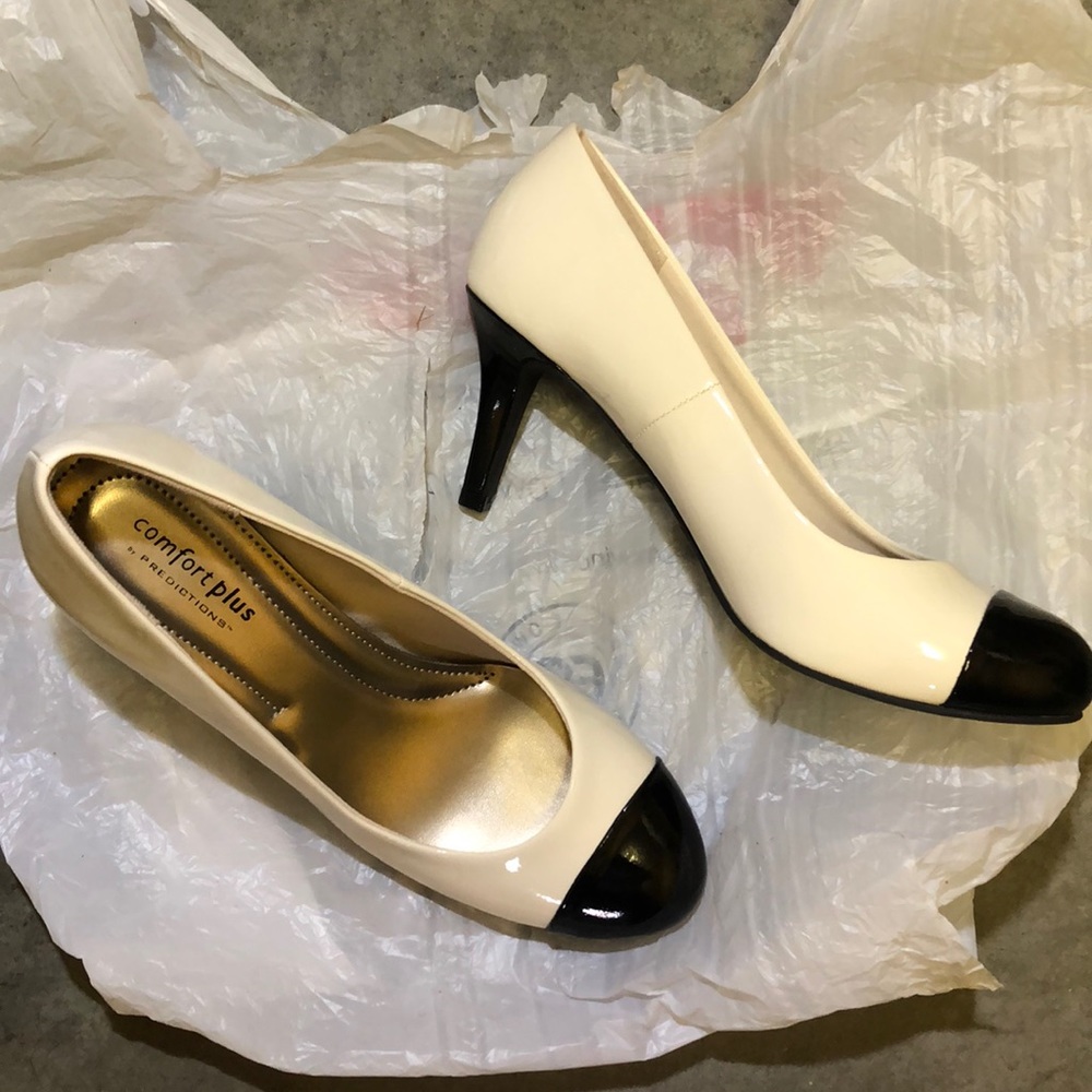 White Heels with Black accent